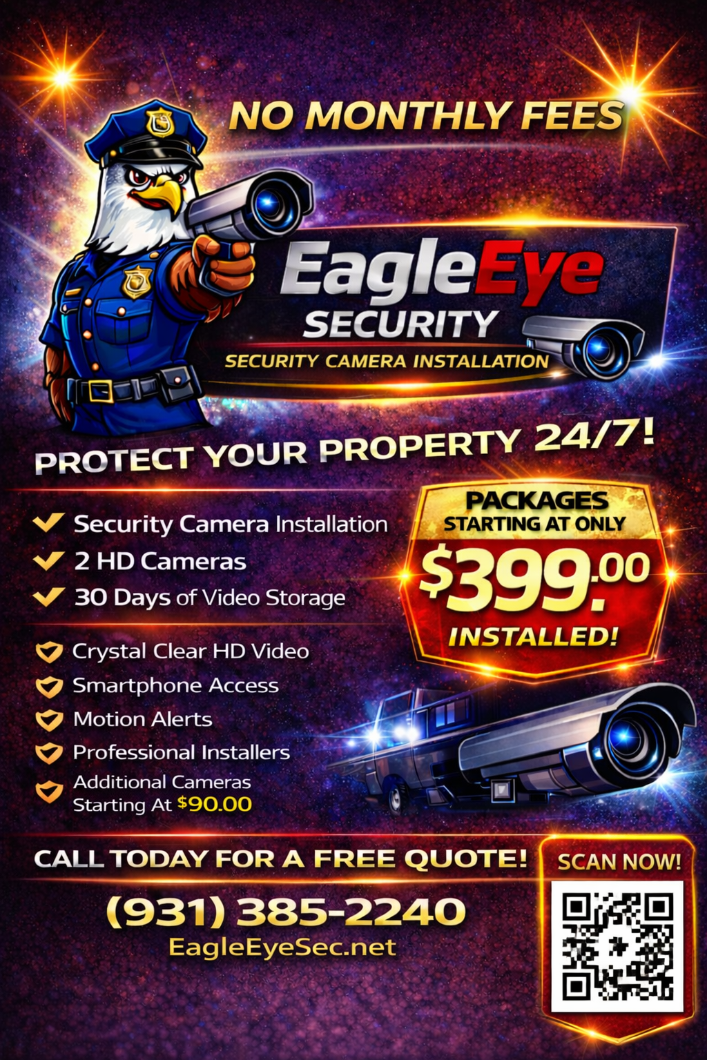 Eagle Eye Security Camera installation flyer